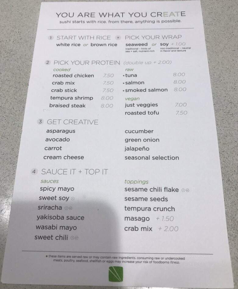 Fusian - Cincinnati, OH menu_pic