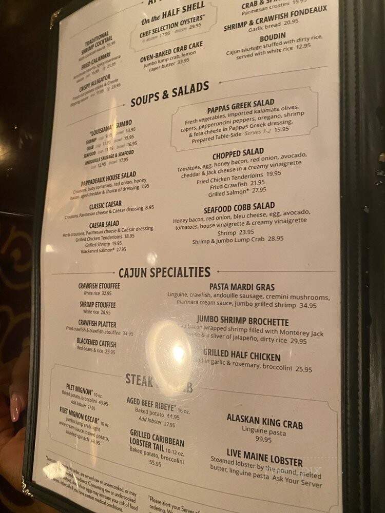 Pappadeaux Seafood Kitchen - Southlake, TX menu_pic