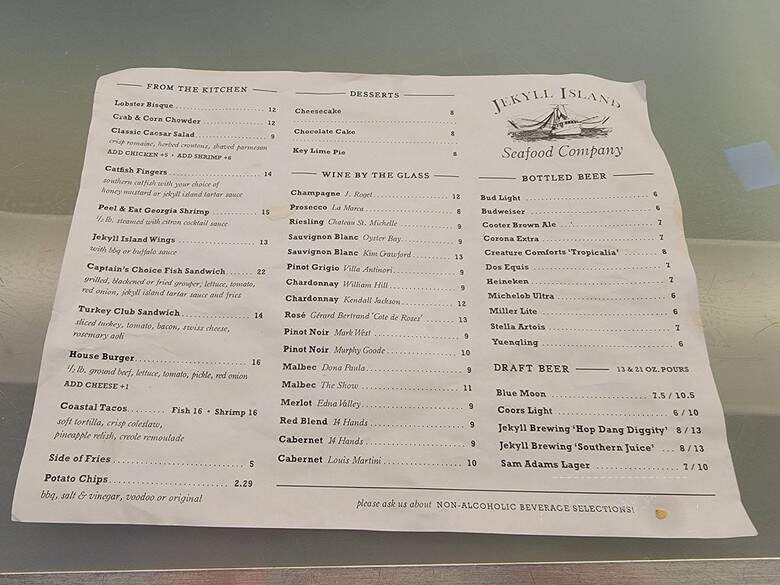 Jekyll Island Seafood Company - Atlanta, GA menu_pic