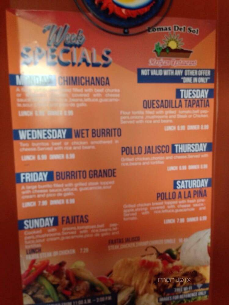 Lomas del Sol - Westerville, OH menu_pic