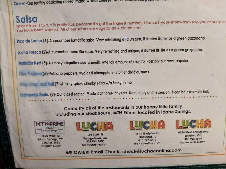 Lucha Cantina at the Red Ram - Golden, CO menu_pic