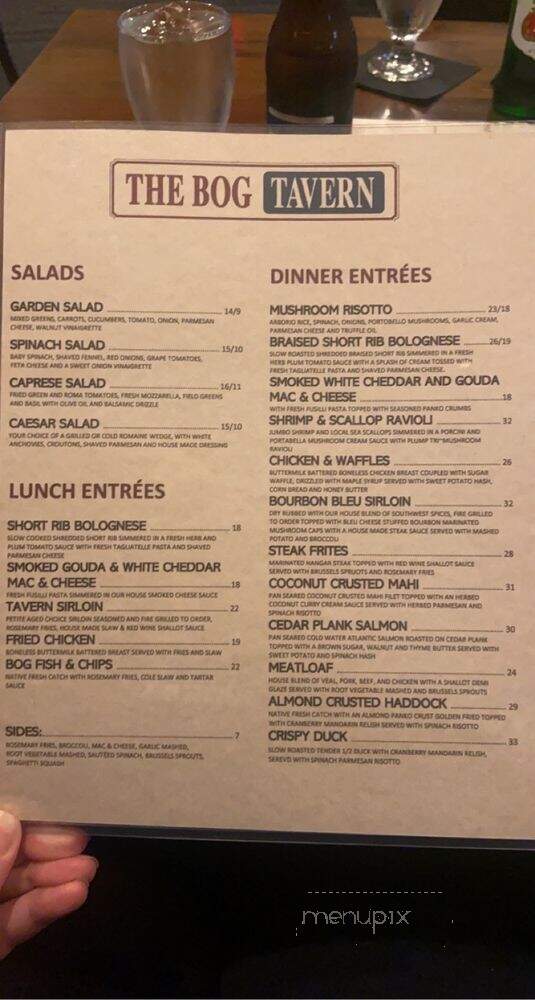 The Bog - Pocasset, MA menu_pic