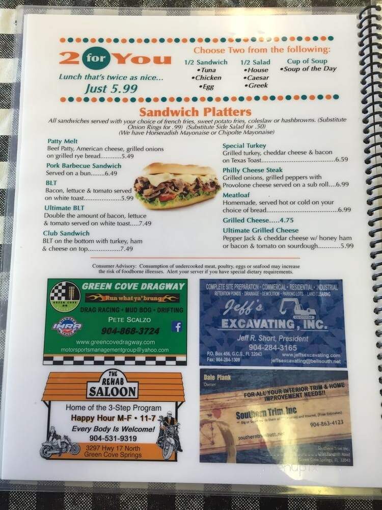 Sunrise to Sunset - Green Cove Springs, FL menu_pic