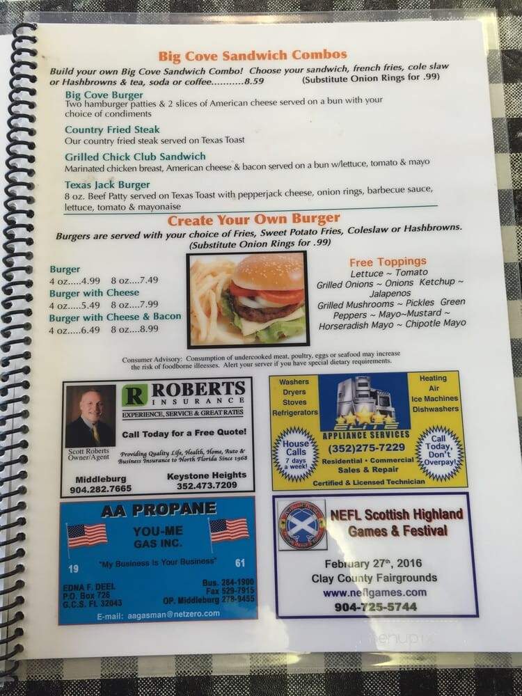 Sunrise to Sunset - Green Cove Springs, FL menu_pic