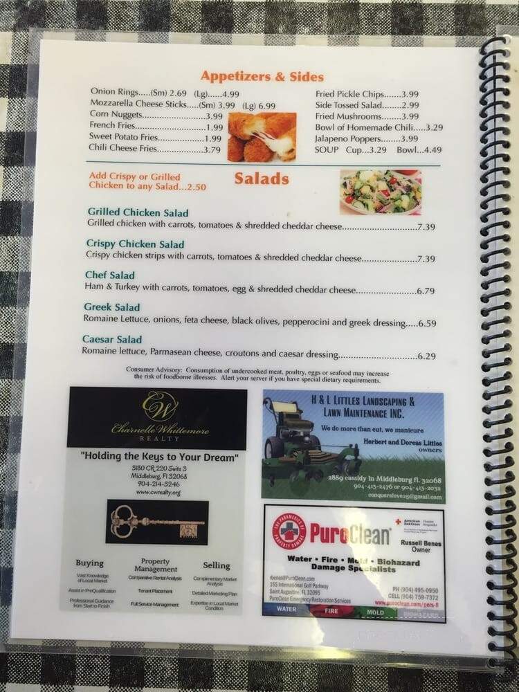 Sunrise to Sunset - Green Cove Springs, FL menu_pic