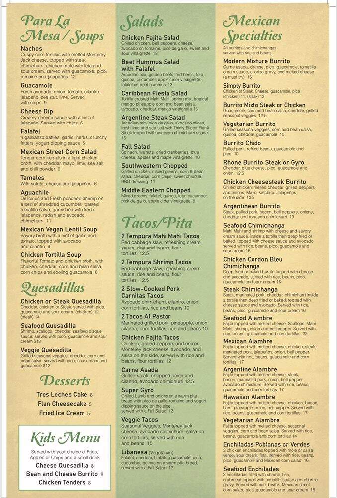 Modern Mixture - Rehoboth Beach, DE menu_pic