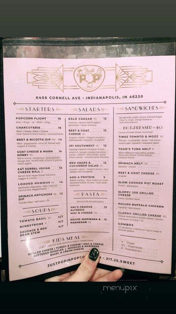 Just Pop In! - Indianapolis, IN menu_pic
