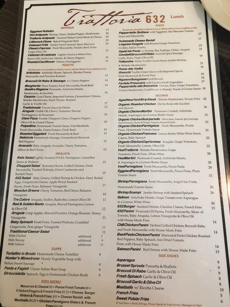 Trattoria 632 - Purchase, NY menu_pic