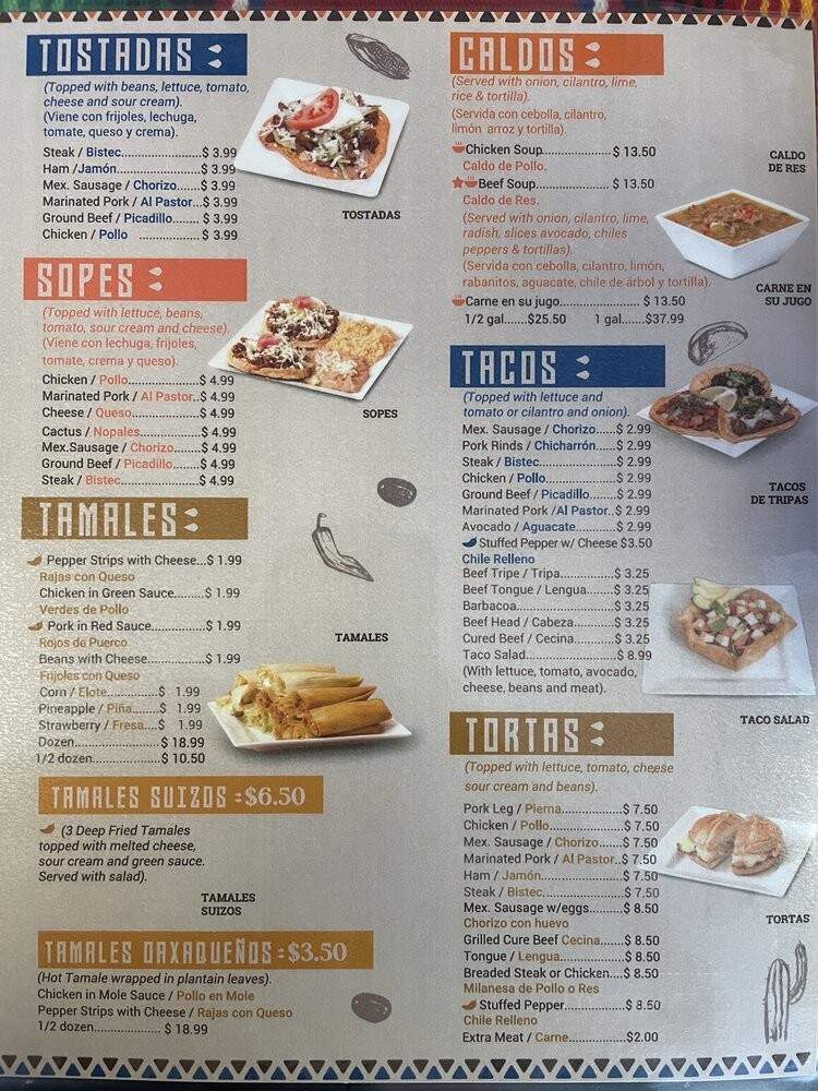 Gorditas la Tia - Chicago, IL menu_pic
