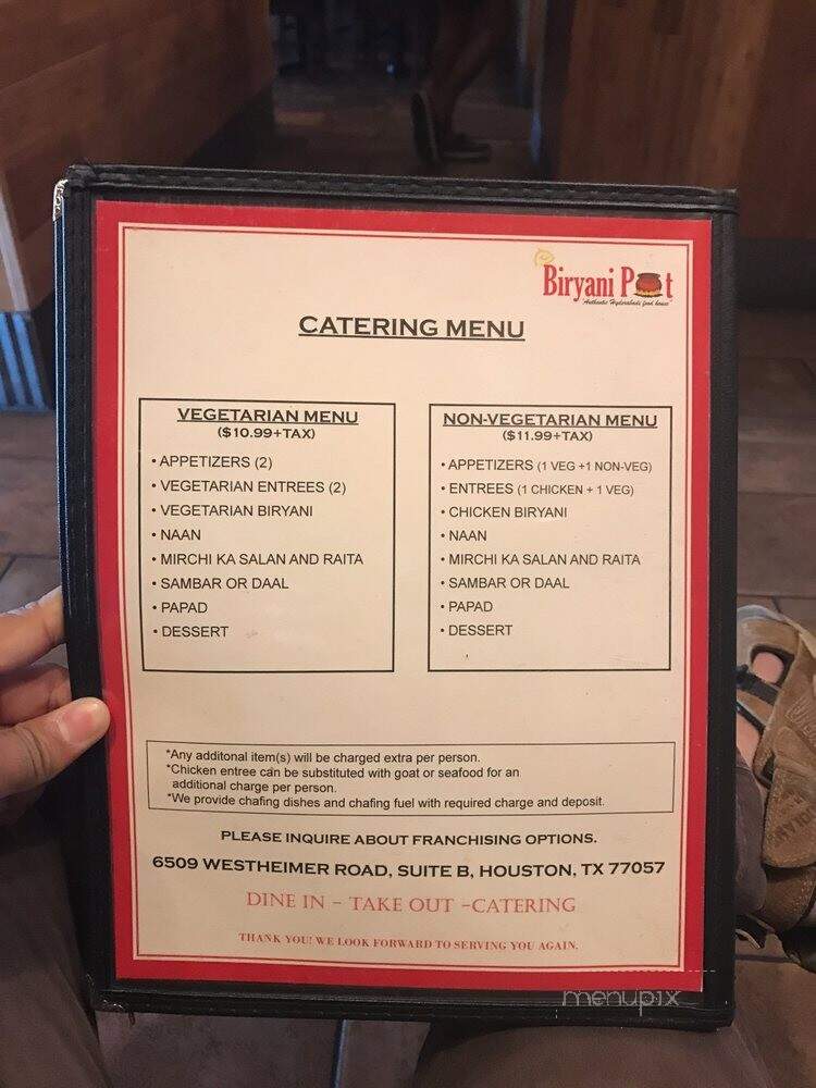 Biryani Pot - Houston, TX menu_pic