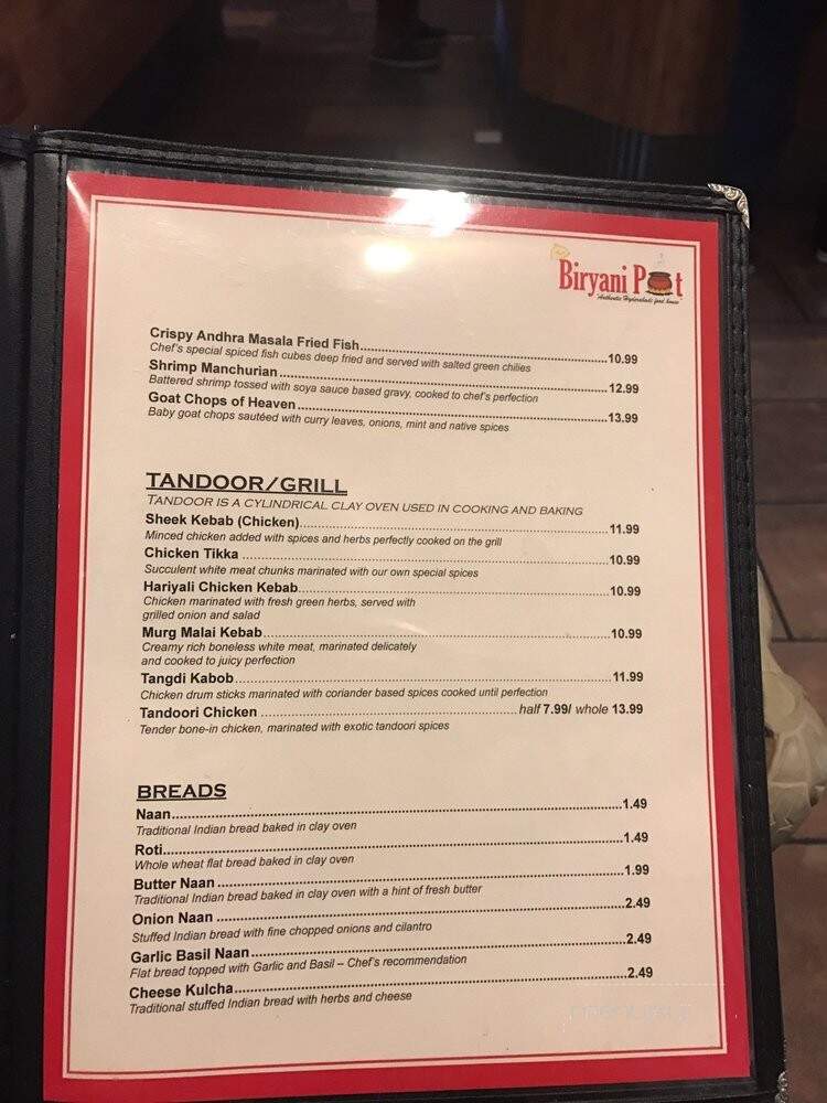 Biryani Pot - Houston, TX menu_pic