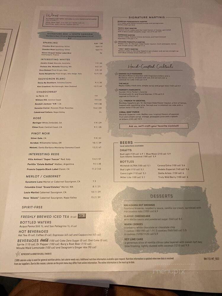 Bonefish Grill - Las Vegas, NV menu_pic