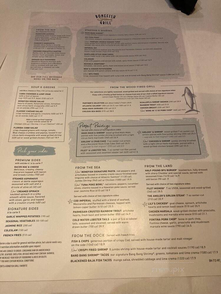 Bonefish Grill - Las Vegas, NV menu_pic