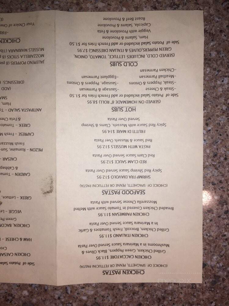 Sal's Pizzeria Pasta House - Sarasota, FL menu_pic