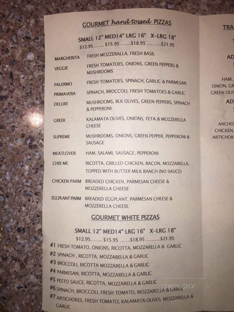 Sal's Pizzeria Pasta House - Sarasota, FL menu_pic