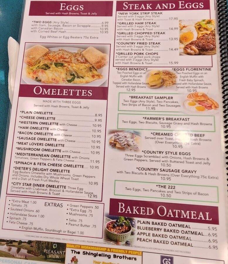 City Star Diner - Manheim, PA menu_pic