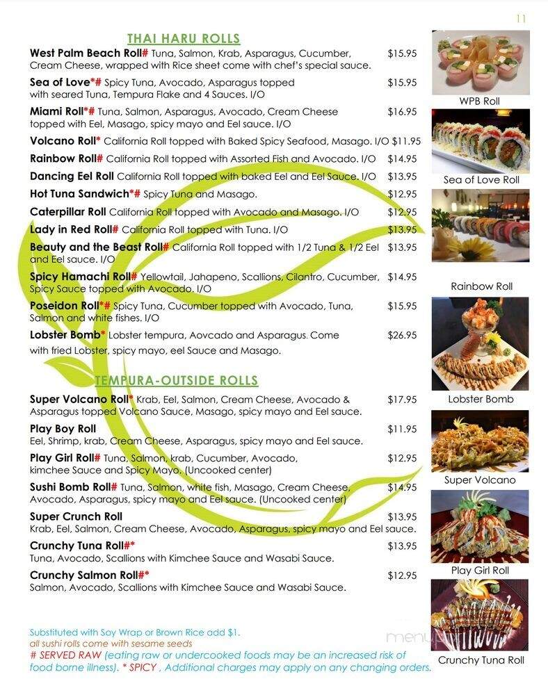 Thai Room Restaurant - West Palm Beach, FL menu_pic