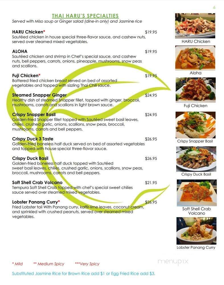 Thai Room Restaurant - West Palm Beach, FL menu_pic