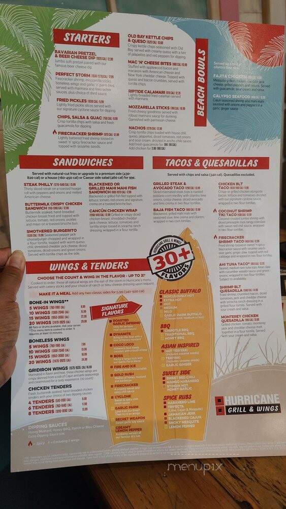 Hurricane Grill & Wings - Hauppauge, NY menu_pic