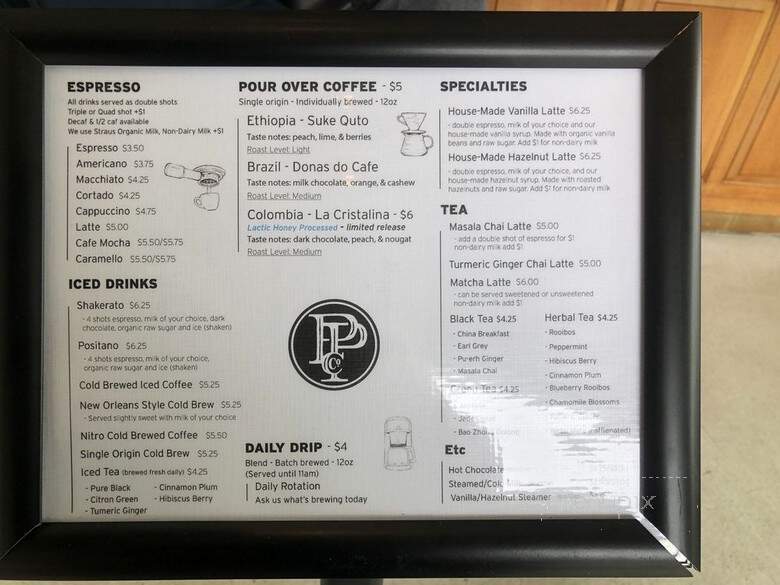 Primo Passo Coffee - Santa Monica, CA menu_pic