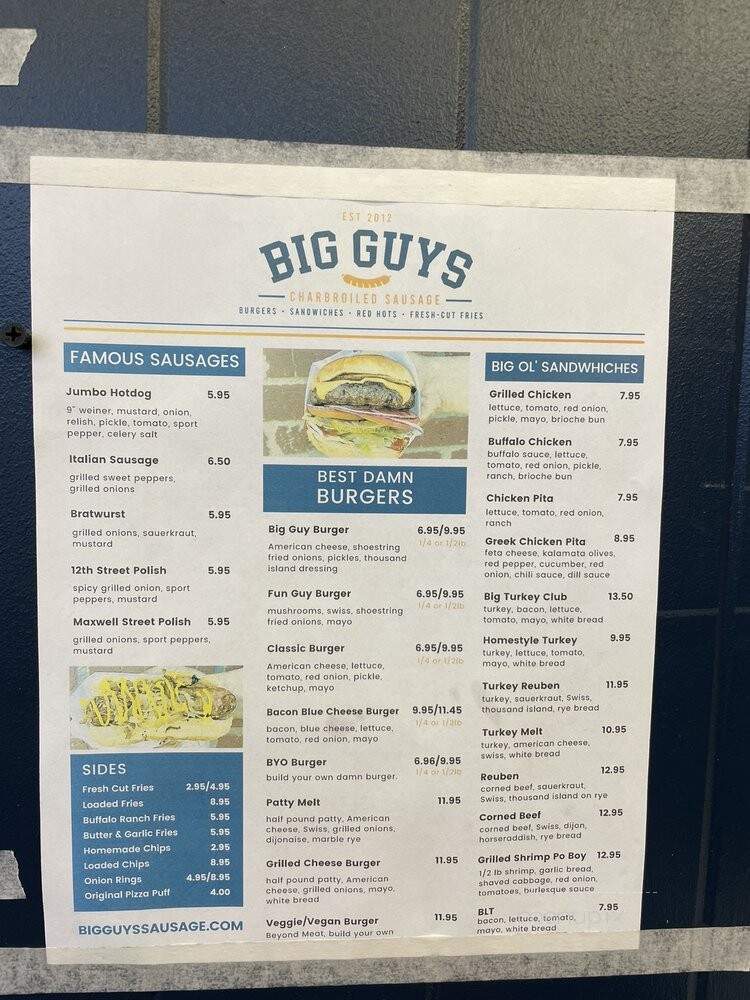 Big Guys Sausage Stand - Berwyn, IL menu_pic