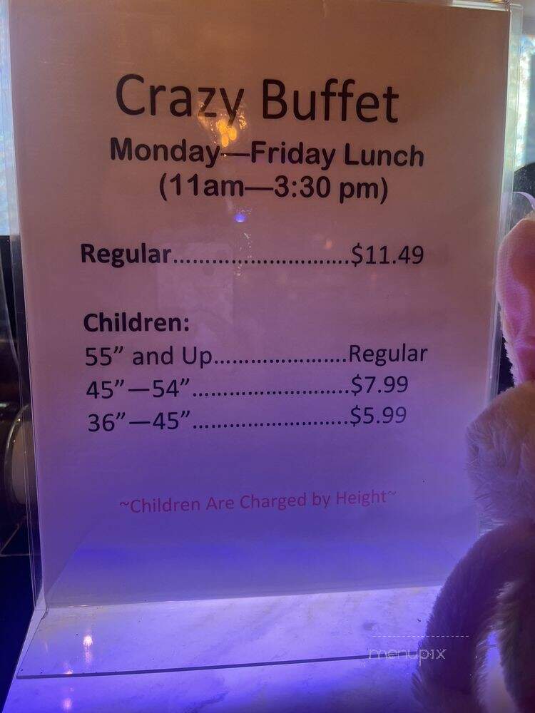 Crazy Buffet - Orlando, FL menu_pic