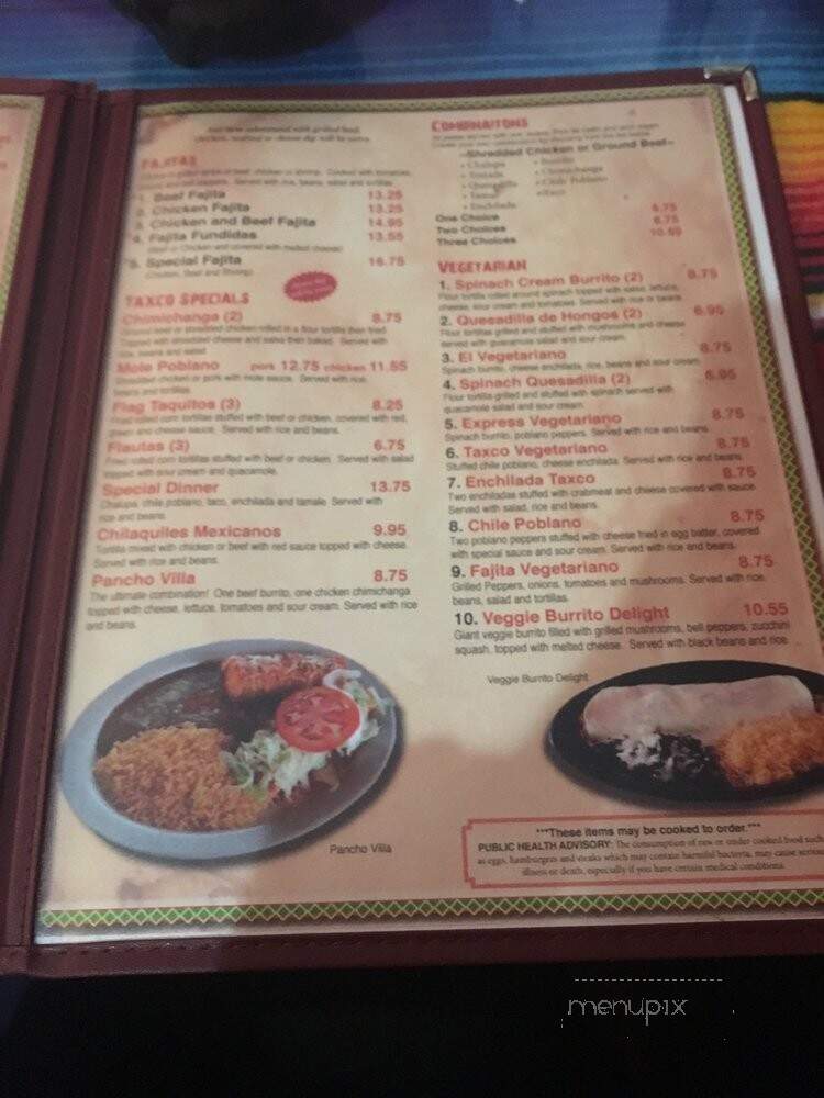 Taxco Mexican Grill - Charlotte, NC menu_pic