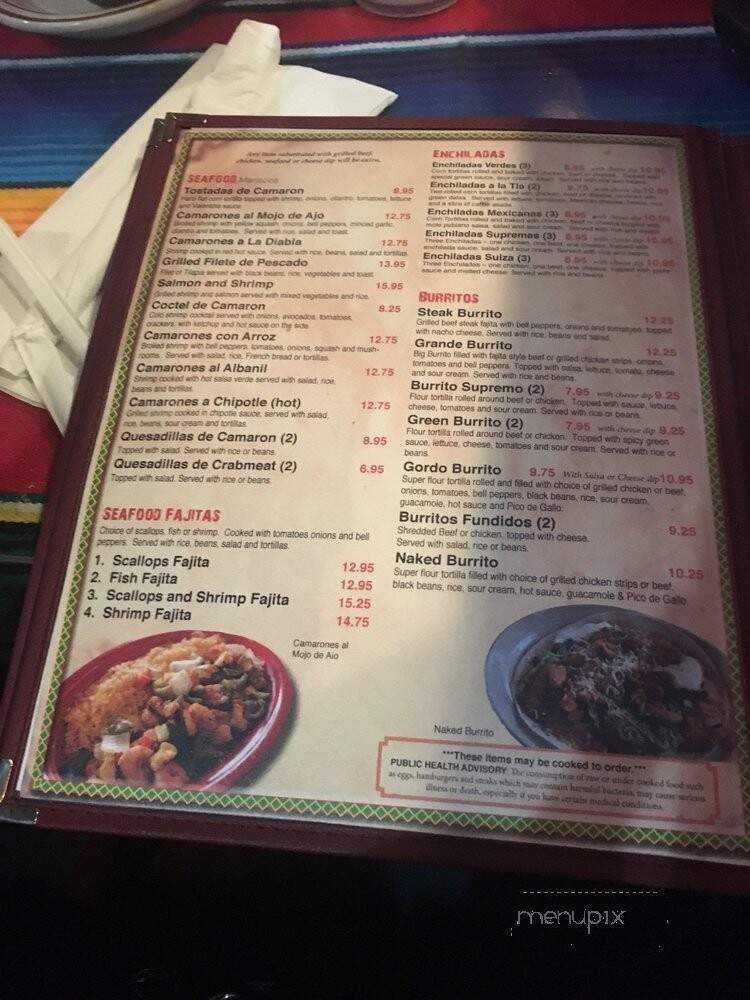 Taxco Mexican Grill - Charlotte, NC menu_pic