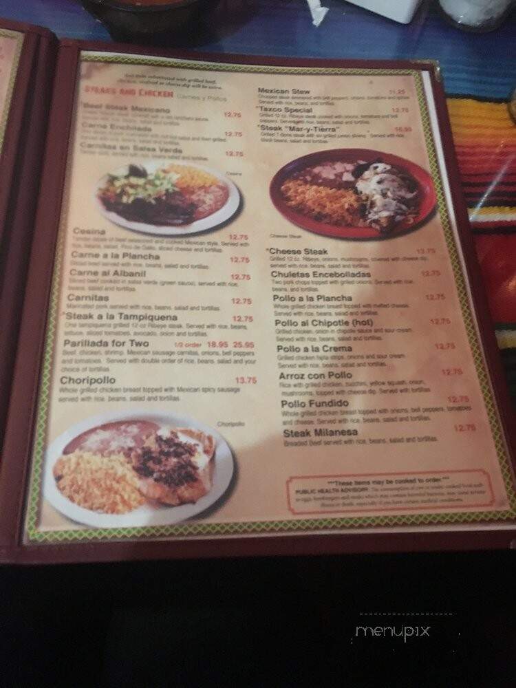 Taxco Mexican Grill - Charlotte, NC menu_pic