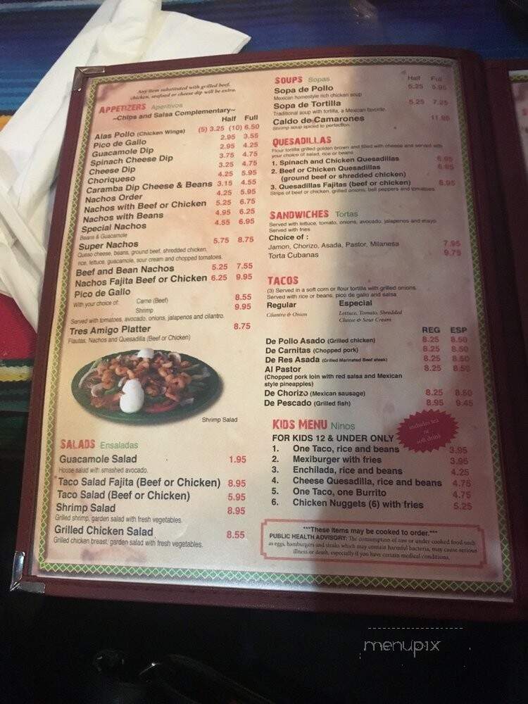 Taxco Mexican Grill - Charlotte, NC menu_pic