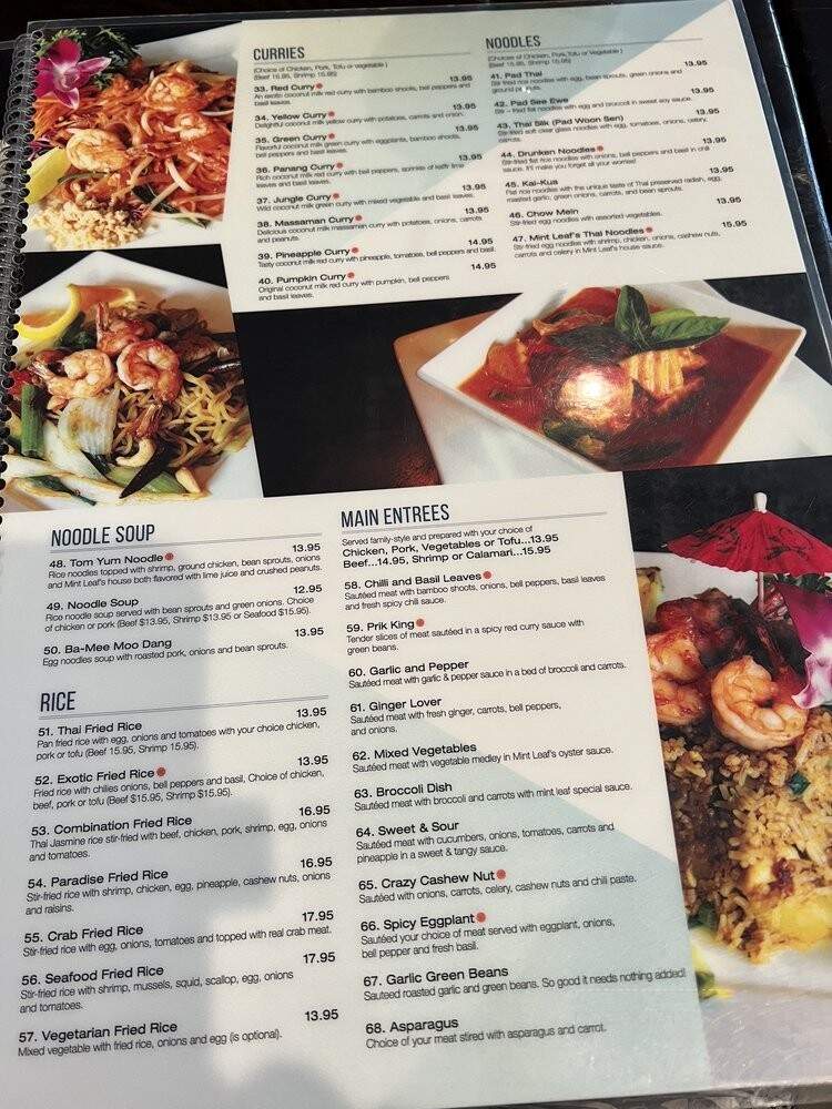 Mint Leaf Thai - Newport Beach, CA menu_pic