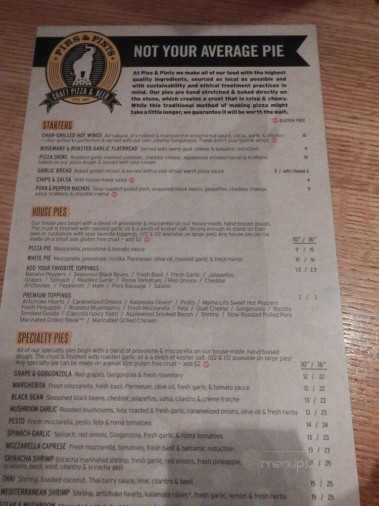 Pies and Pints - Worthington, OH menu_pic
