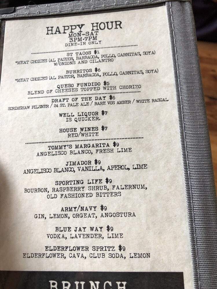 Cinco Oaxacan Restaurant - Los Angeles, CA menu_pic