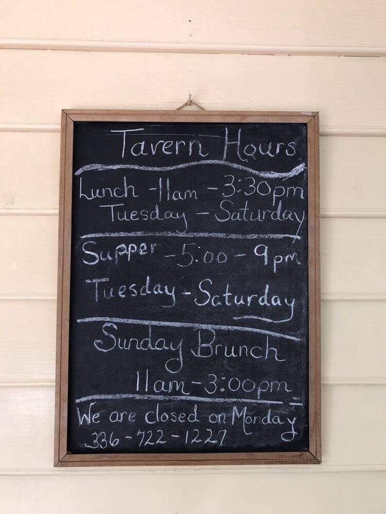 The Taven in Old Salem - Winston Salem, NC menu_pic