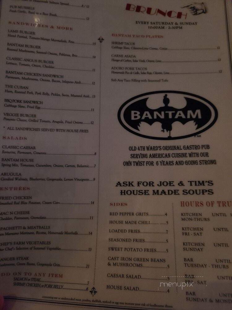 Bantam Pub - Atlanta, GA menu_pic