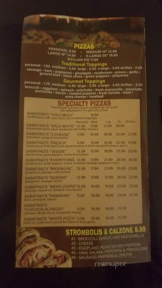 Sabatino's - Las Vegas, NV menu_pic