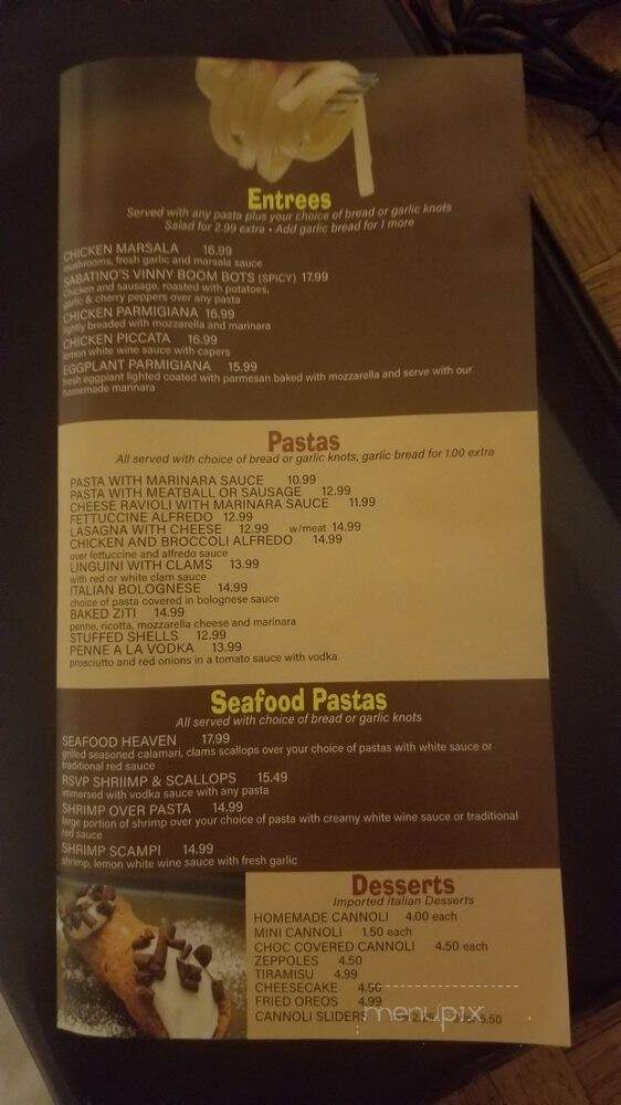 Sabatino's - Las Vegas, NV menu_pic