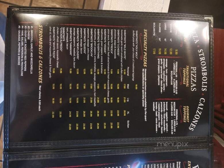 Sabatino's - Las Vegas, NV menu_pic