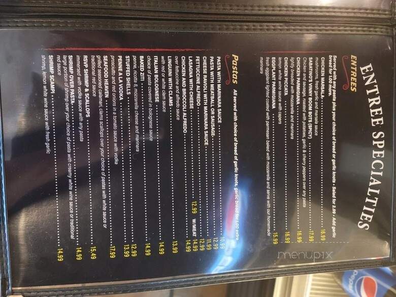 Sabatino's - Las Vegas, NV menu_pic