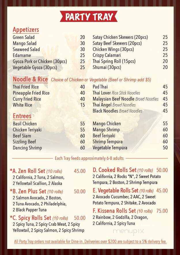 Zen Fusion Cuisine - Flushing, NY menu_pic