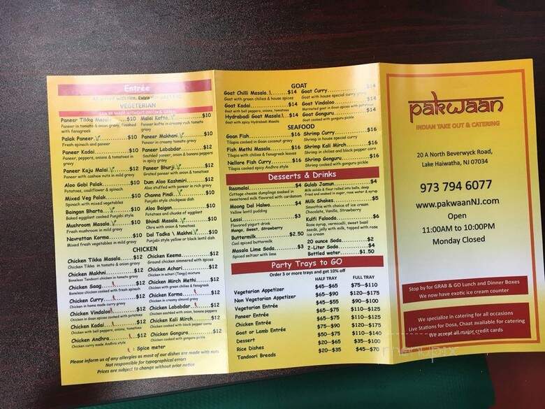 Pakwaan Indian Cuisine - Parsippany, NJ menu_pic