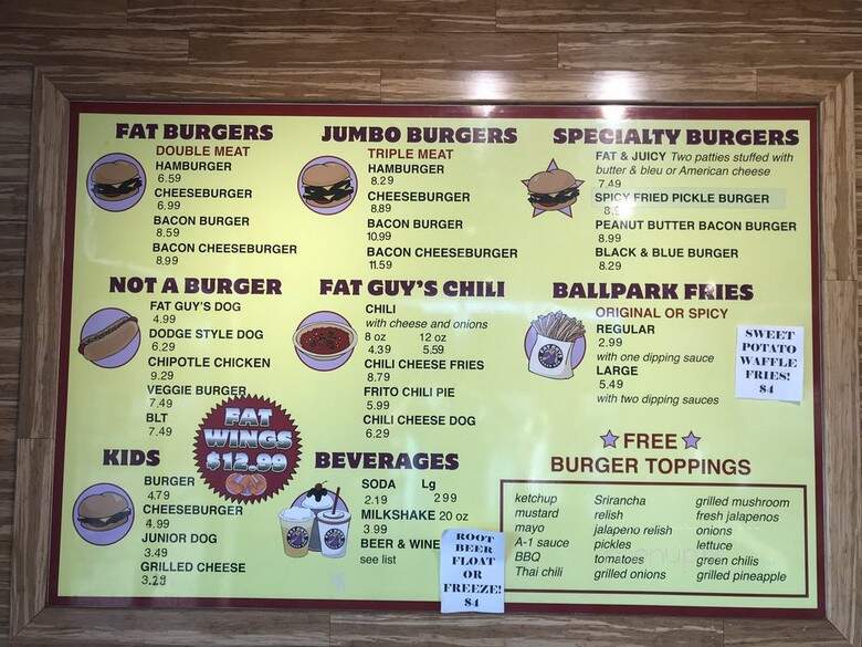 Fat Guy's Burger Bar - Tulsa, OK menu_pic