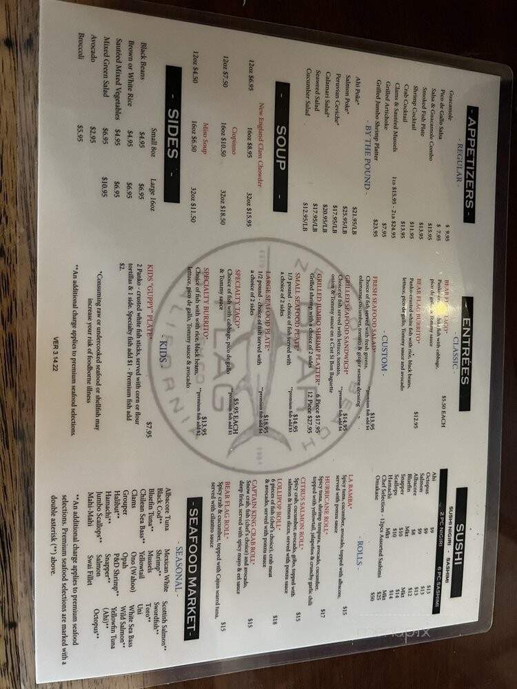Bear Flag Fish Co. - Newport Beach, CA menu_pic