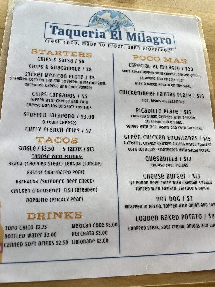 Tacos El Milagro - Anthony, TX