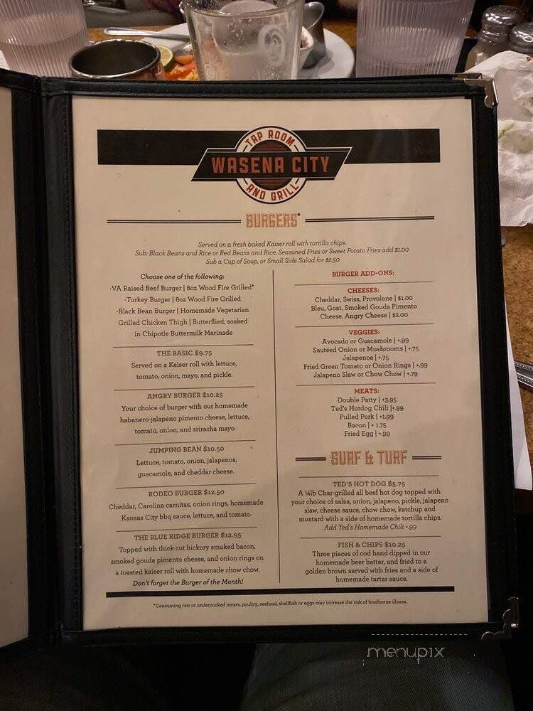 Wasena City Tap Room & Grill - Roanoke, VA menu_pic
