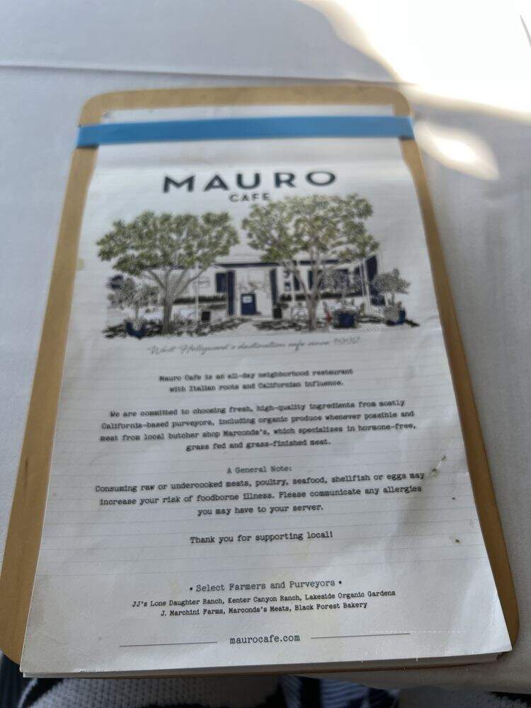 Mauro's Cafe at Fred Segal - West Hollywood, CA menu_pic