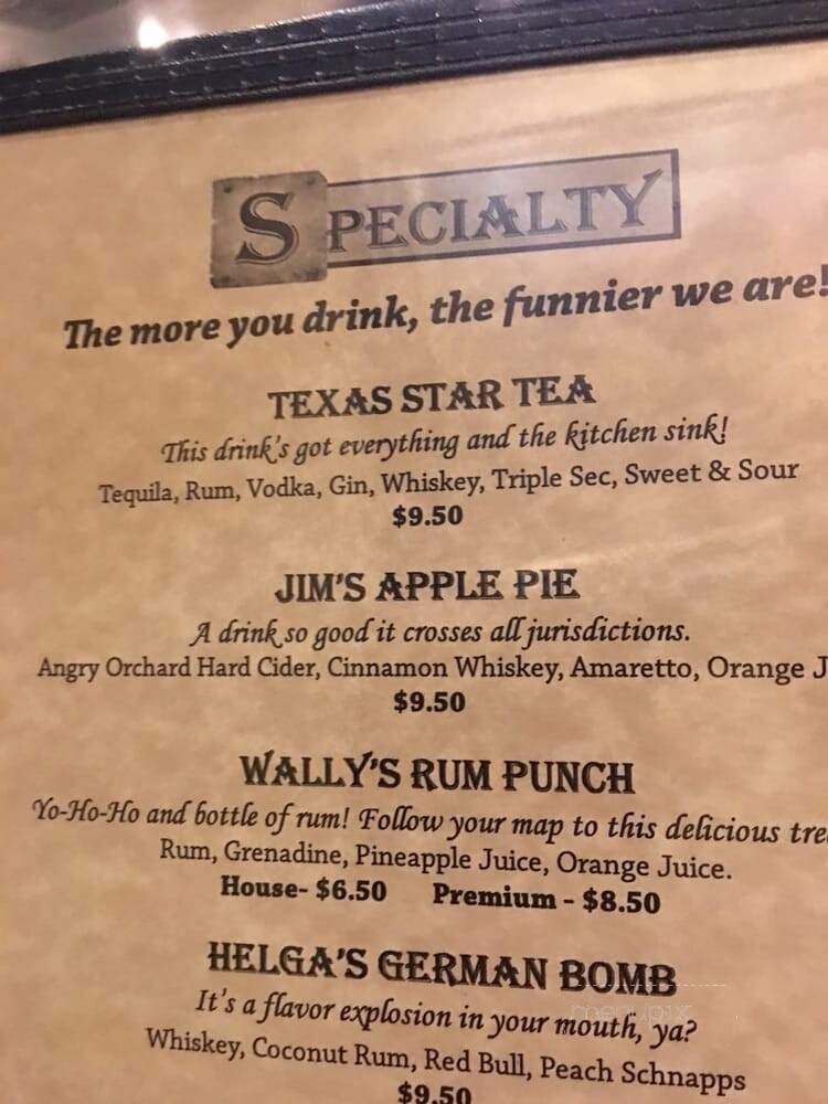 Texas Star Dinner Theater - Grapevine, TX menu_pic