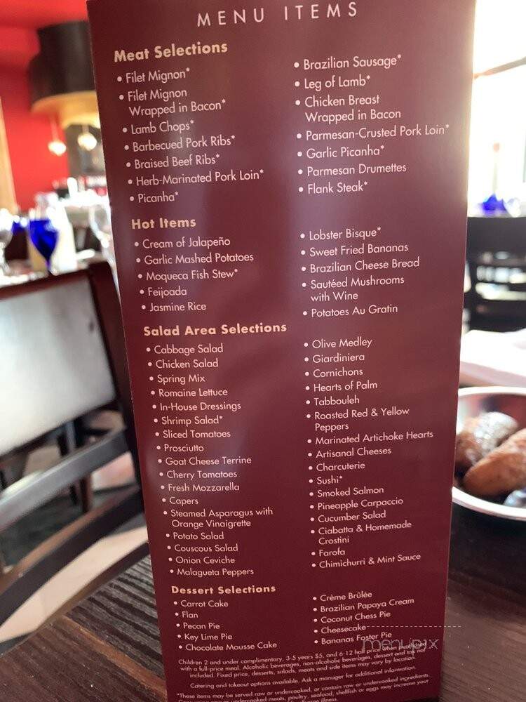 Texas de Brazil - Houston, TX menu_pic