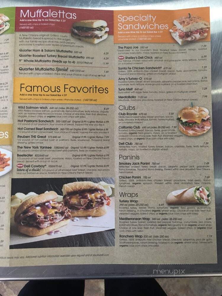 Jason's Deli #163 - Columbia, SC menu_pic