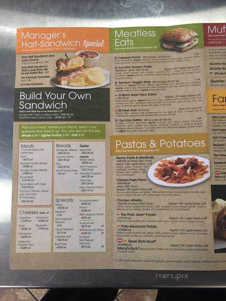 Jason's Deli #163 - Columbia, SC menu_pic